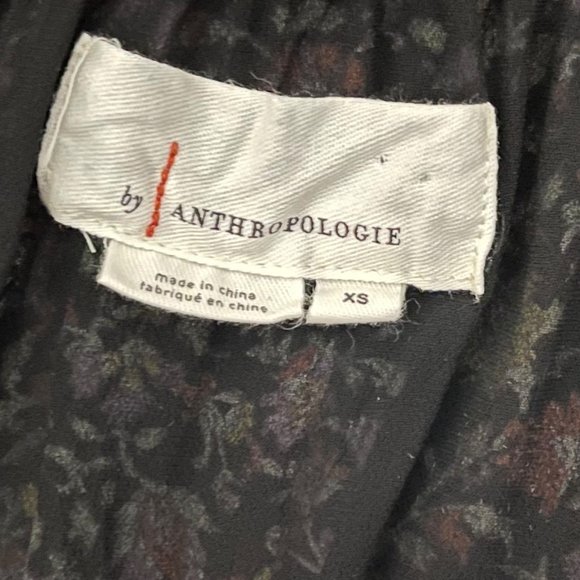 Anthropologie XS Smocked On Off Shoulder 3/4 Sleeve Ditsy Floral Print Blou… - Picture 4 of 6